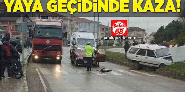 Yaya geçidinde kaza!
