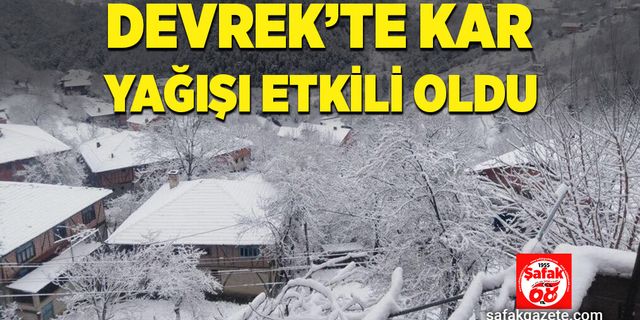 Devrekte kar yağışı etkili oldu
