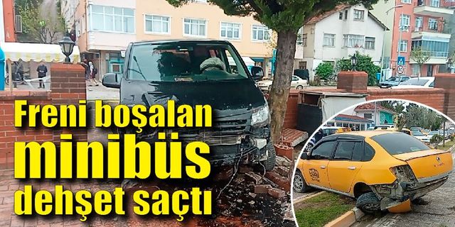 Kastamonu'da freni boşalan minibüsü ticari taksiyle çarpıştı