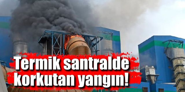 Termik santralde yangın çıktı; Havadan ve karadan söndürme çalışmaları sürüyor