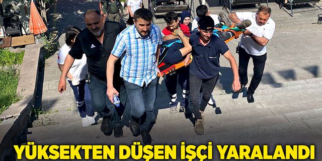 Beton zemine düşen işçi yaralandı