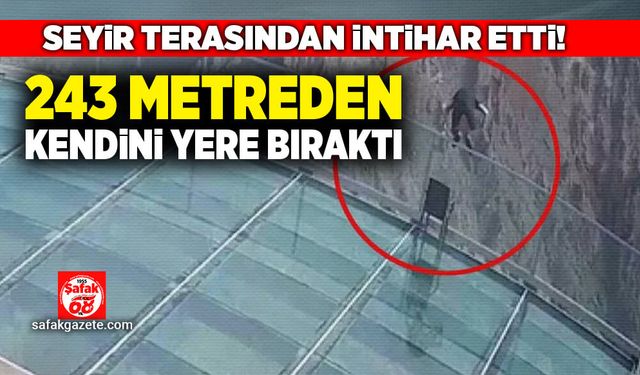 243 metreden kendini yere bıraktı!