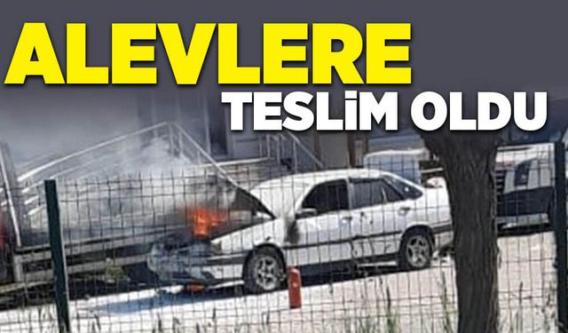 Seyir halindeki araç alevlere teslim oldu