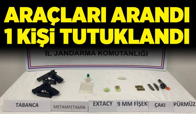 Araçları arandı, 1 kişi tutuklandı