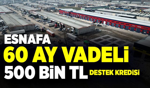 60 ay vadeli 500 bin tl esnaf destek kredisi