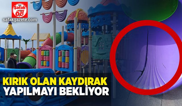 Kırık olan kaydırak yapılmayı bekliyor