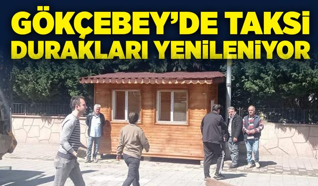 Gökçebey’de taksi durakları yenileniyor