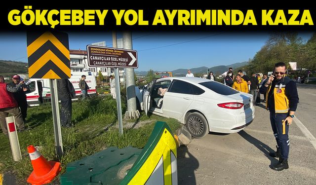 Gökçebey yol ayrımında kaza