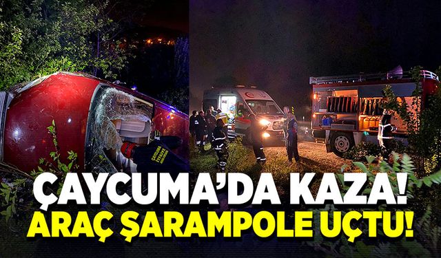 Çaycuma'da kaza araç şarampole uçtu!