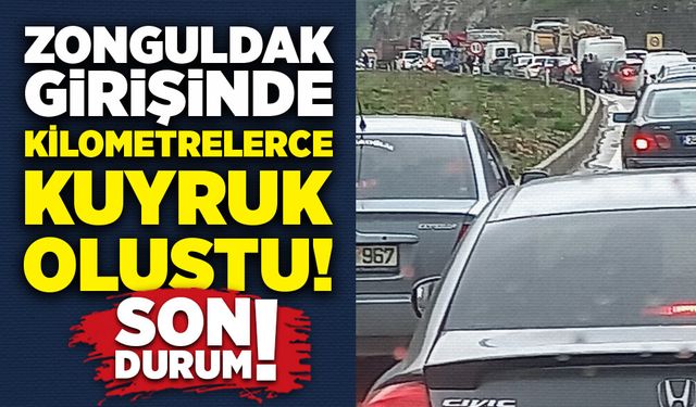 Zonguldak girişinde kilometrelerce kuyruk oluştu