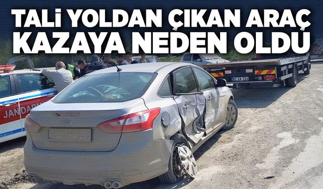 Tali yoldan çıkan araç kazaya neden oldu: 2 yaralı