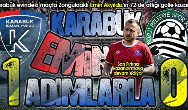 Karabük-Kozlu düellosunda kazanan Karabük oldu... Lider dolu dizgin: 1-0