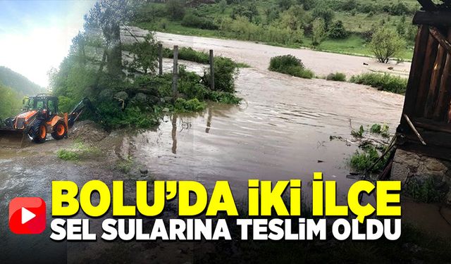 Yağış sebebiyle Bolu’da iki ilçe sel sularına teslim oldu