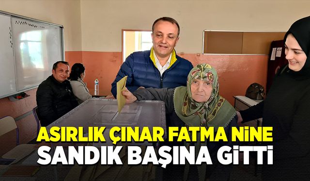 94 yaşındaki Fatma Nine oyunu kullanmak için sandığa gitti