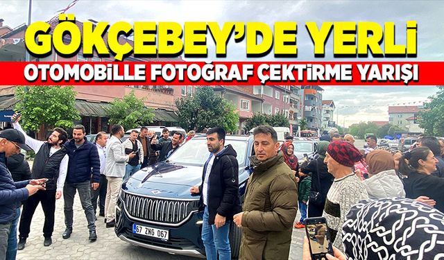 TOGG'la fotoğraf çektirmek için birbirleriyle yarıştılar