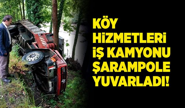 Köy Hizmetleri kamyonu şarampole yuvarlandı