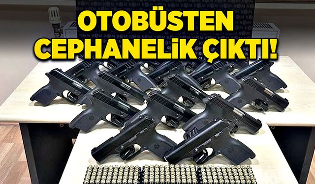 Otobüsten cephanelik çıktı