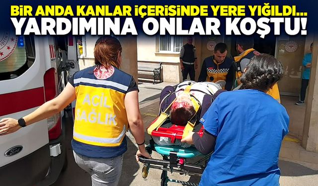 Bir anda kanlar içerisinde yere yığıldı…  Yardımına onlar koştu!