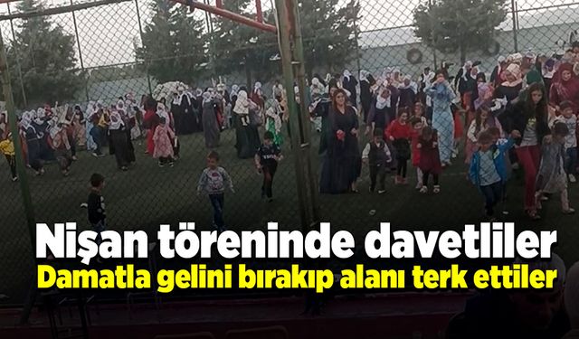 Nişan töreninde davetliler gelin ve damadı bırakıp sahayı terk ettiler