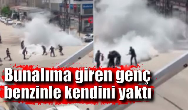 Bunalıma girip benzinle kendini yaktı