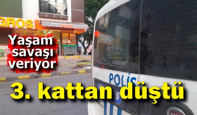 Zonguldak'ta bir kişi 3. kattan aşağı düştü