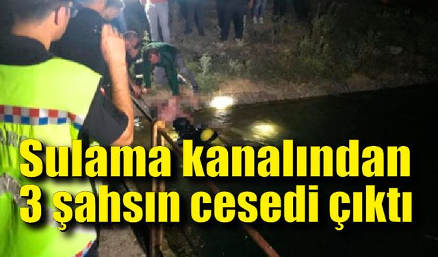 Sulama kanalından 3 şahsın cesedi çıktı