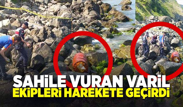 Sahile vuran varil ekipleri harekete geçirdi