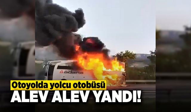 Yolcu otobüsü otoyolda cayır cayır yandı!