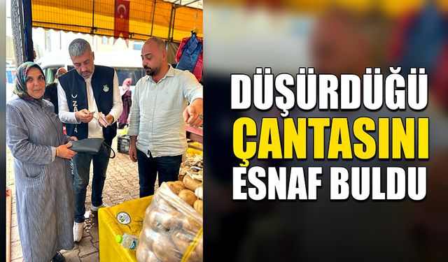 Esnaf bulduğu çantayı sahibine teslim etti