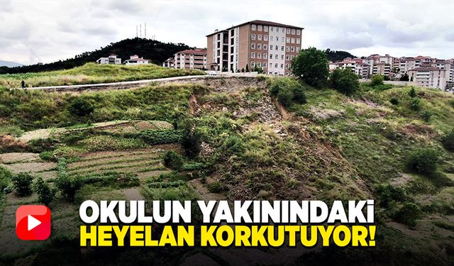 Sağanak sonrası okulun yakınında oluşan heyelan korkuttu