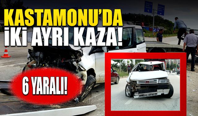 Kastamonu’da iki ayrı trafik kazası meydana geldi! 6 kişi yaralı