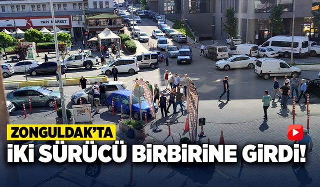 İki sürücü birbirine girdi vatandaşlar ayırdı