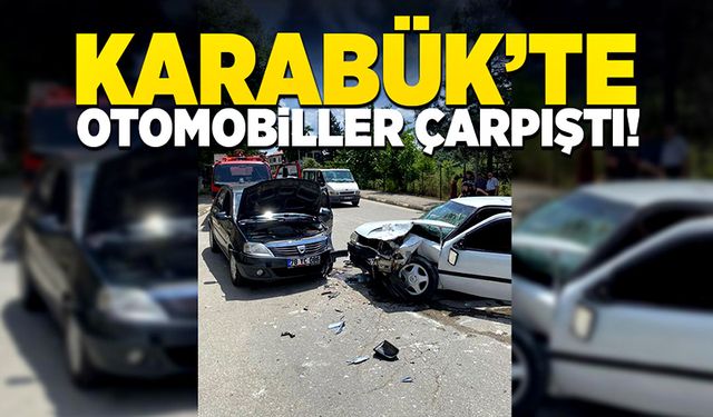 Karabük’te otomobiller çarpıştı sürücüler yaralandı!