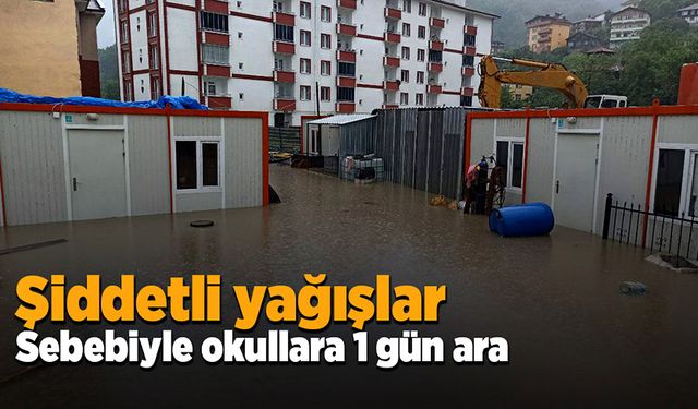 Kuvvetli sağanak yağış sebebiyle okullara 1 gün ara