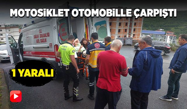 Ereğli'de motosiklet otomobille çarpıştı! 1 yaralı