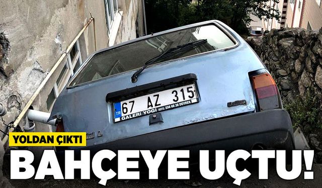 Yoldan çıktı bahçeye uçtu