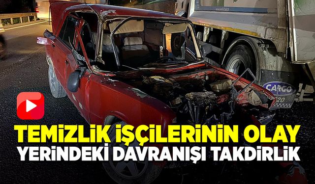 Temizlik işçilerinin olay yerindeki davranışı takdirlik