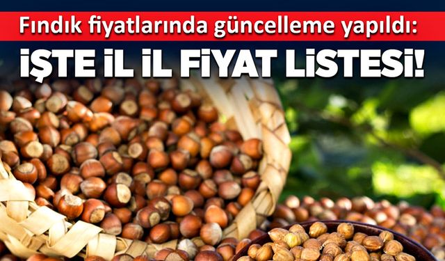 Fındık fiyatlarında güncelleme yapıldı: İşte il il fiyat listesi!