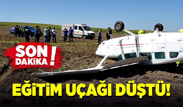 Aksaray’da eğitim uçağı düştü!