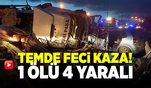 TEM'de feci kaza, 1 ölü 4 yaralı!