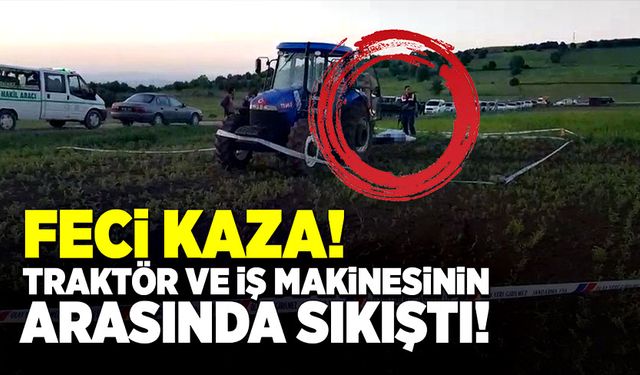 Feci kaza! Traktör ve ilaçlama makinesinin arasında sıkıştı!