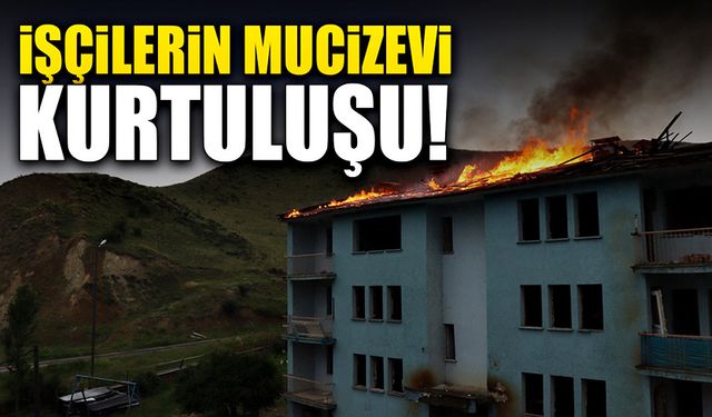 Çatı söken işçilerin mucizevi kurtuluşu