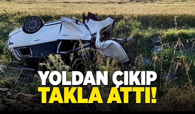 Yoldan çıkıp, takla attı! 1 ölü