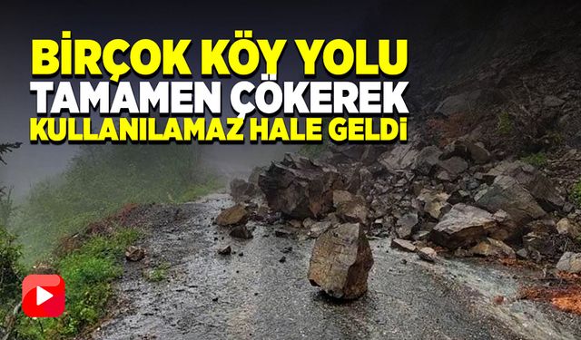 Birçok köy yolu tamamen çökerek kullanılamaz hale geldi