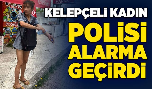 Kelepçeli kadın polisi alarma geçirdi