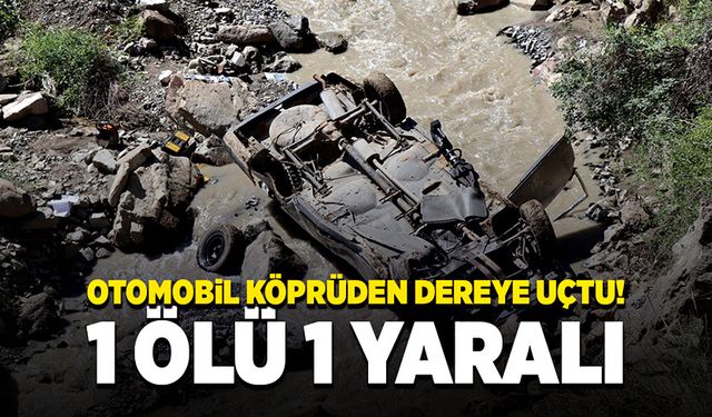 Köprüden dereye uçan otomobilde 1 ölü 1 yaralı