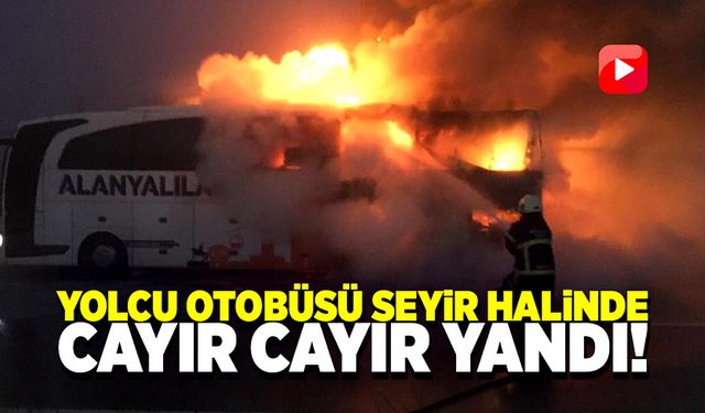 Yolcu otobüsü seyir halinde cayır cayır yandı!