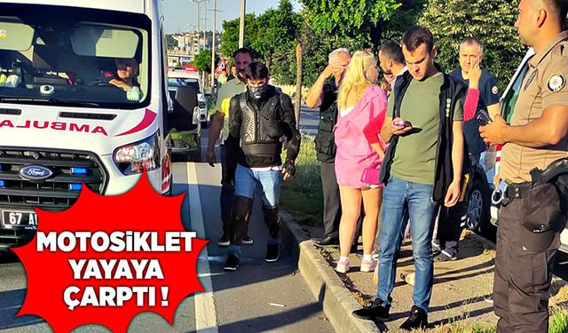 Ereğli’de motosiklet yayaya çarptı