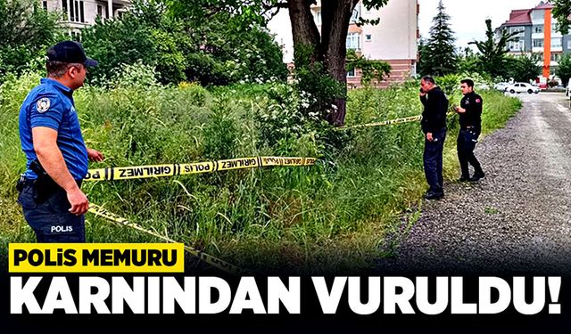 Polis memuru karnından vuruldu!