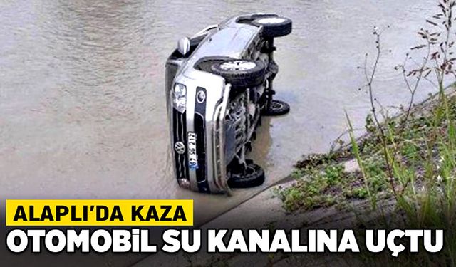 Alaplı’da kaza: Otomobil su kanalına uçtu!